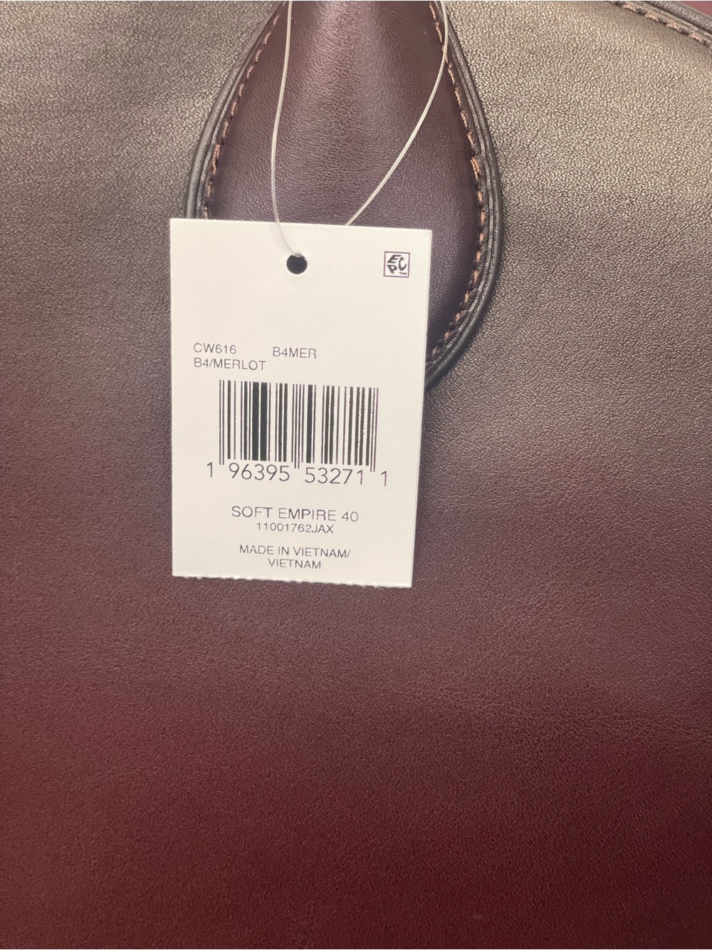 Coach Soft Empire Carryall 40 handbag in Merlot Glovetanned Leather NWT - Picture 15 of 15